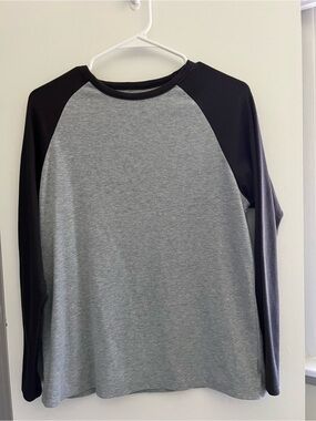 Women’s Grey and Black Raglan Quarter sleeve Shirt